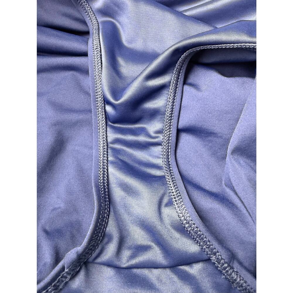 Lands End 12 Swim Skirt Navy Blue Ruched Tie Sides Built In Brief - Picture 6 of 9